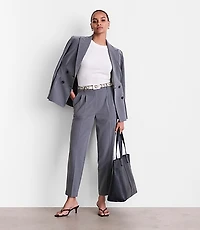 LOFT Versa Seasonless Stretch Double Pleat Taper Pants in Heather