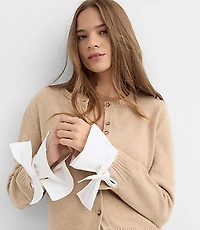 Poplin Tie Cuff Cardigan