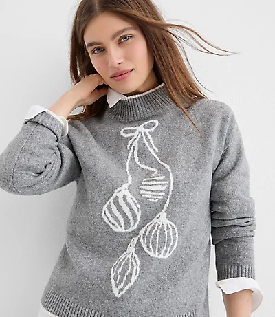 Ornament Mock Neck Sweater