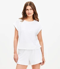 Petite LOFT Beach Fringe Terry Top