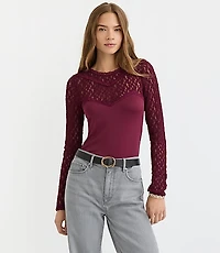 Lace Mixed Media Top