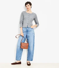 Seamed High Rise Barrel Jeans Vintage Distressed Wash