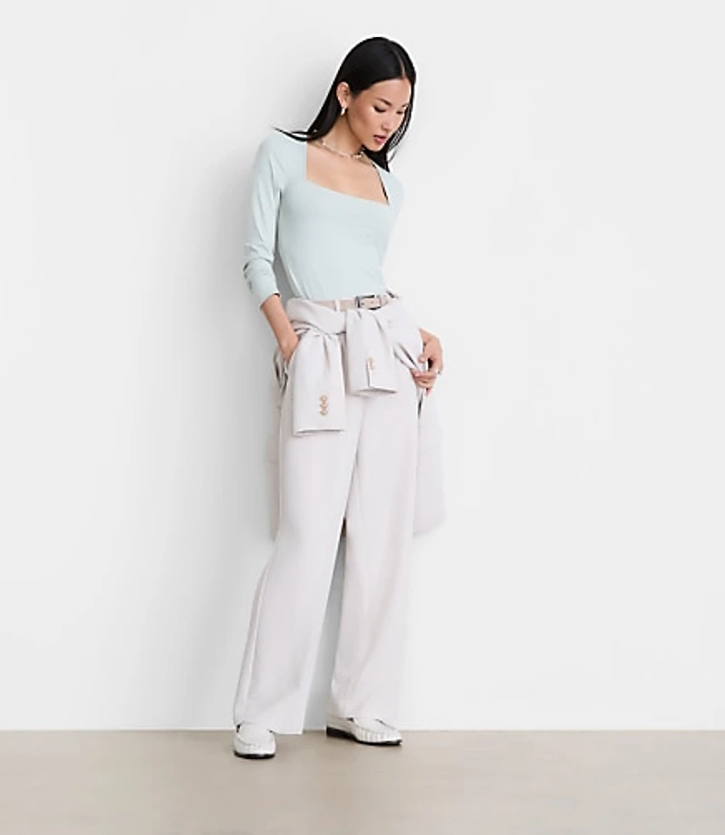 Petite LOFT Versa 360 Knit Square Neck Top