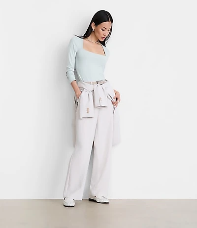 Petite LOFT Versa 360 Knit Square Neck Top