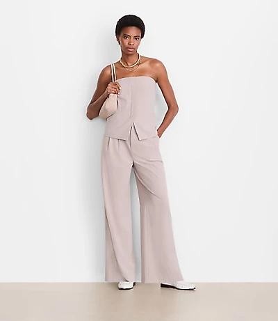 LOFT Versa Seasonless Stretch Strapless Pocket Top Stripe