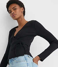 Ribbed Wrap Top