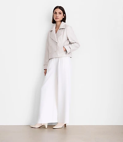 Petite LOFT Versa Embossed Faux Leather Trench Coat
