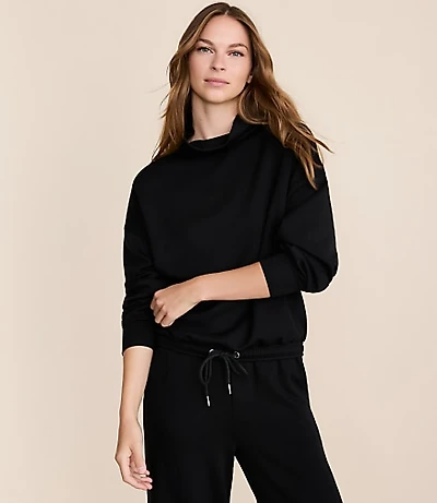 Petite Lou & Grey Scubasoft Mock Neck Drawstring Hem Top