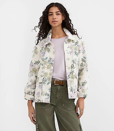 Floral Denim Chore Jacket