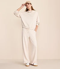 Petite Lou & Grey Heathered Scubasoft Side Slit Straight Leg Pants