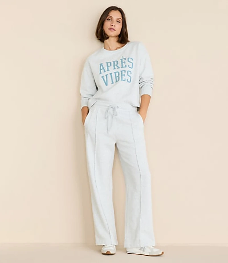 Petite Lou & Grey Heathered Elite Fleece Pintucked Straight Leg Pants