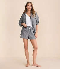 Striped Poplin Pajama Shorts