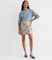 Floral Sequin Mini Skirt