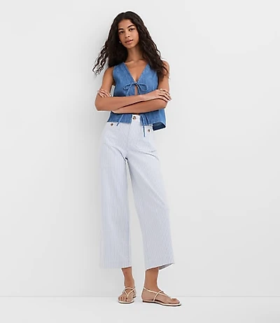 Palmer Wide Leg Crop Pants in Stripe