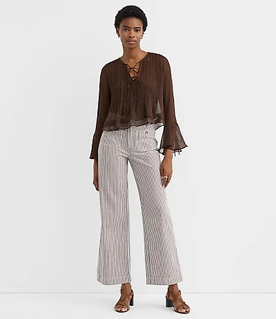 Palmer Wide Leg Crop Pants in Stripe