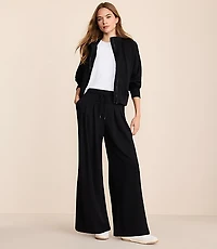 Petite Lou & Grey Cozy Cotton Pleated Wide Leg Pants