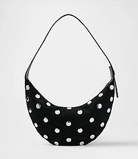 Studded Suede Hobo Bag