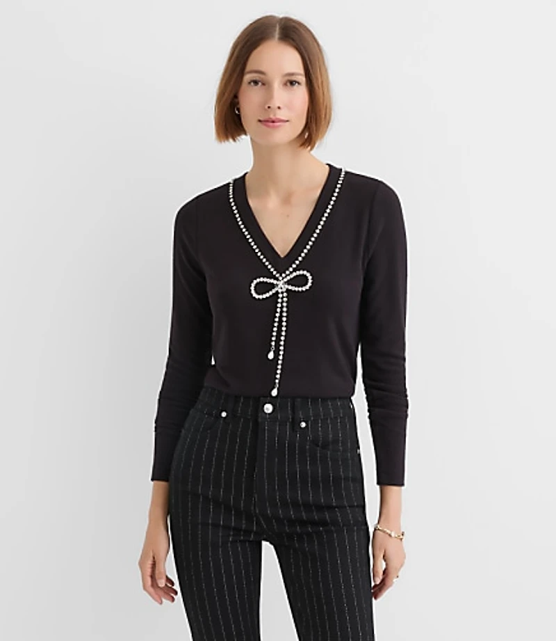 Reversible Jeweled Bow Top