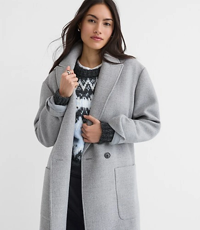 Tall Heathered Patch Pocket Coat