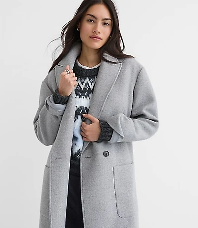 Tall Heathered Patch Pocket Coat