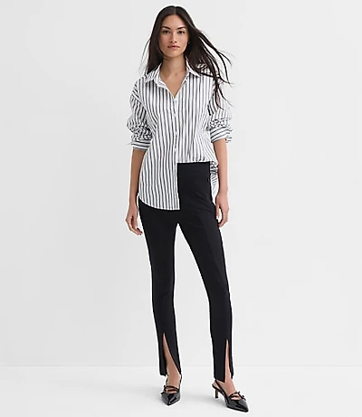 Petite Split Hem Leggings in Ponte