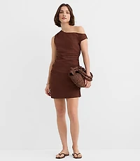 LOFT Beach Ruched Off The Shoulder Mini Dress