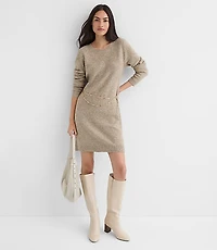 Petite Sequin Mini Sweater Dress
