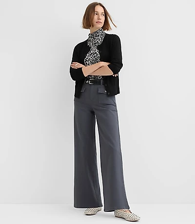 Petite Palmer Wide Leg Pants Twill