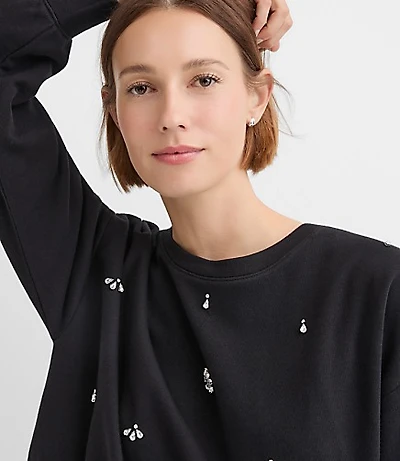 Petite Crystal Bubble Sweatshirt