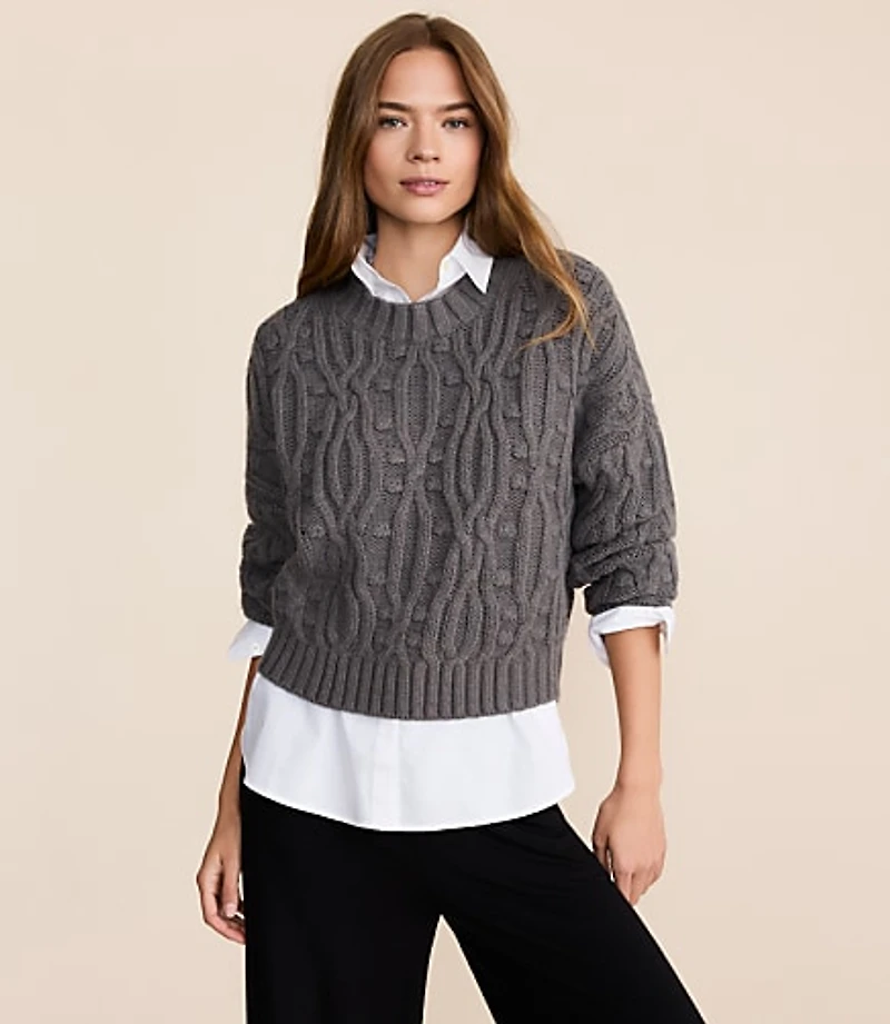 Petite Lou & Grey Chunky Cable Sweater