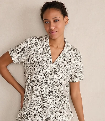Haven Well Within Organic Cotton Jersey Animal Dot Pajama Top