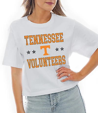 Gameday Couture Tennessee Volunteers To The Point Crop Boxy Tee