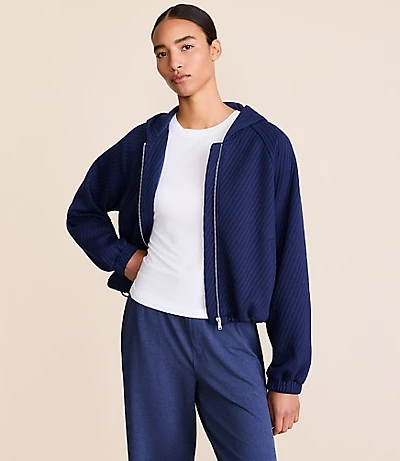 Petite Lou & Grey Quilted Jacquard Zip Hoodie