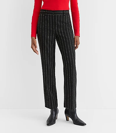 Petite Curvy Parker Straight Pants Brushed Pinstripe