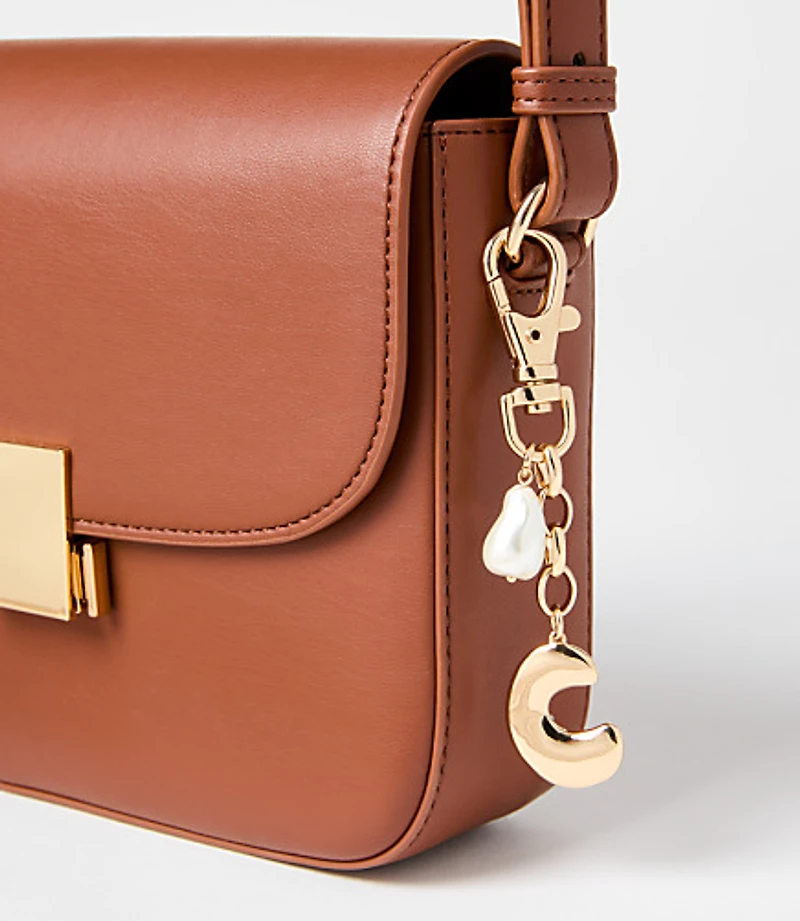 Pearlized Bubble Letter Initial Bag Charm