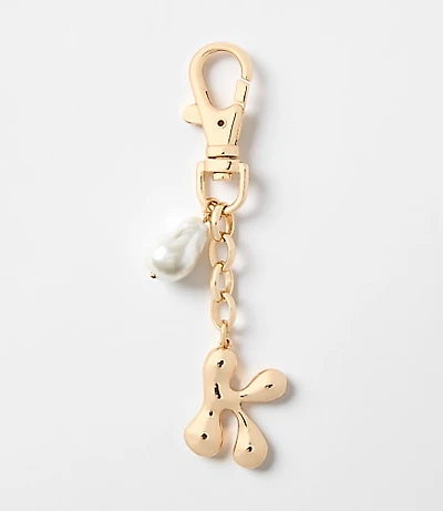 Pearlized Bubble Letter Initial Bag Charm
