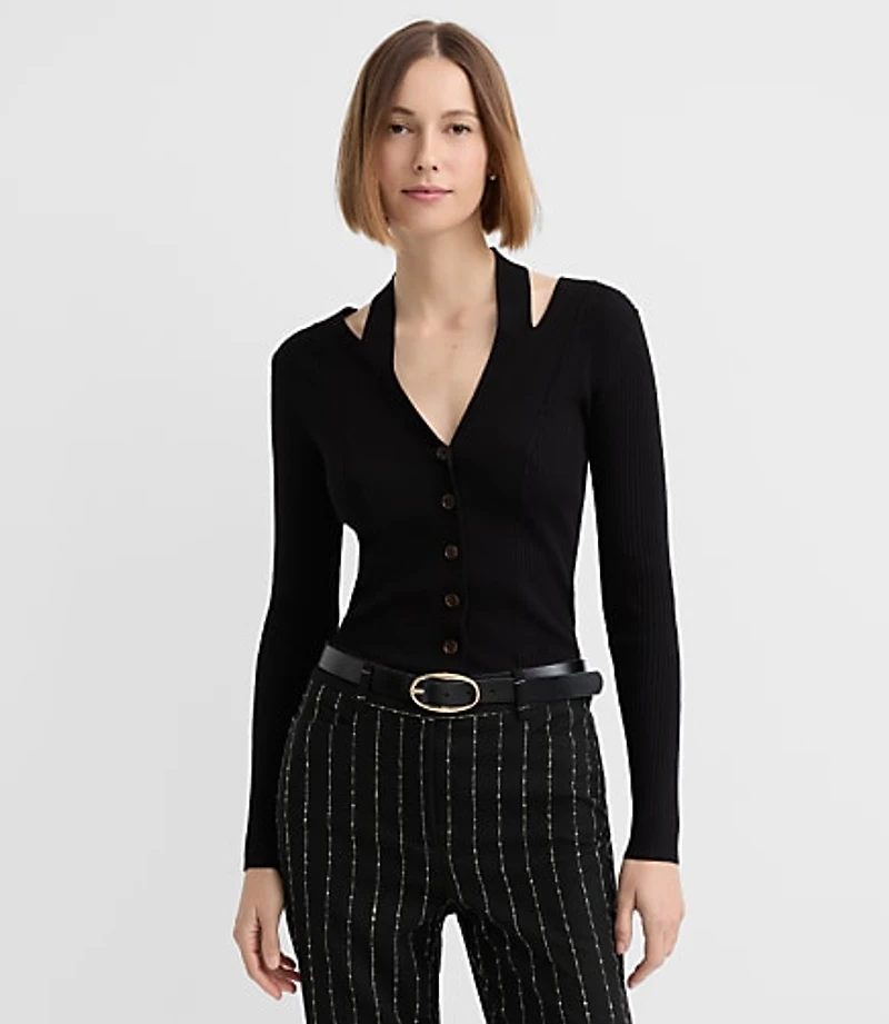 Halter Cutout Cardigan
