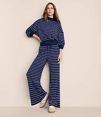 Lou & Grey Striped Cozy Cotton Wide Leg Pants