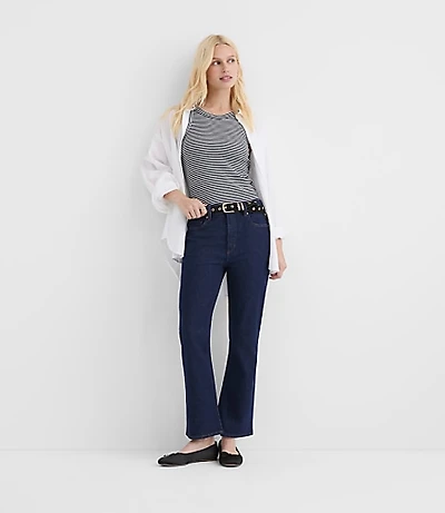 Rivete High Rise Kick Crop Jeans Nova Wash