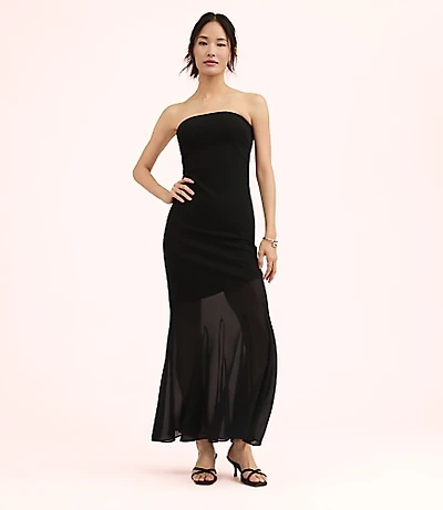 Lately Strapless Mixed Media Gown
