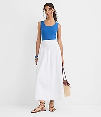 Poplin Smocked Maxi Skirt