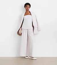 Petite LOFT Versa Crepe Drape Pleated Strapless Top