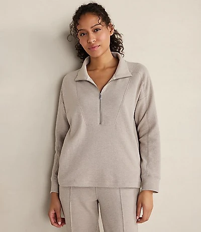 Haven Well Within Cotton Blend Ottoman Rib Half Zip Pullover