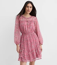 Paisley Ruffle Mini Dress