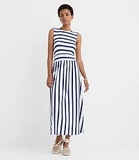 Striped Cutout Back Midi Dress