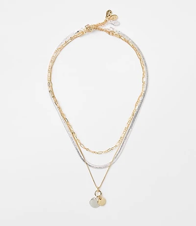 Mixed Metal Delicate Chain Necklace Set