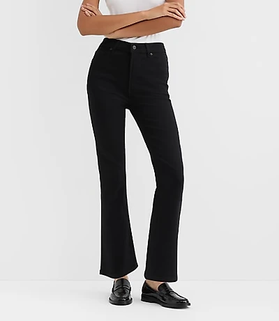 Rivete Curvy High Rise Kick Crop Jeans Noir Wash