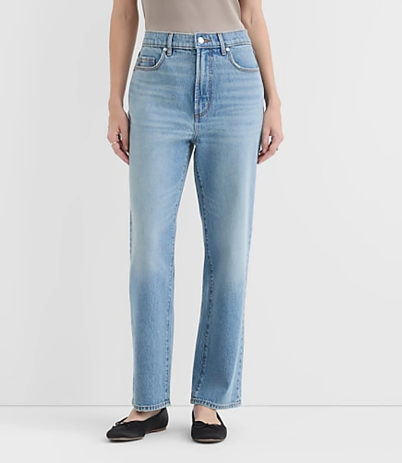 Rivete Curvy High Rise Straight Jeans Aura Wash