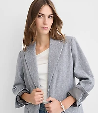 Sparkle Brushed Herringbone Knit Blazer Coat