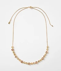 Sparkle Heart Pull Tie Necklace